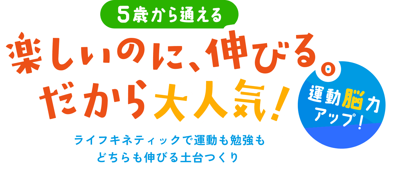 5歳から通える 楽しいのに、伸びる。だから大人気!ライフキネティックで運動も勉強もどちらも伸びる土台つくり